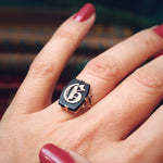 Cute Vintage 1950's 'G' Initial Signet Ring