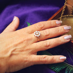 Vintage Hand Cut Diamond Halo Ring