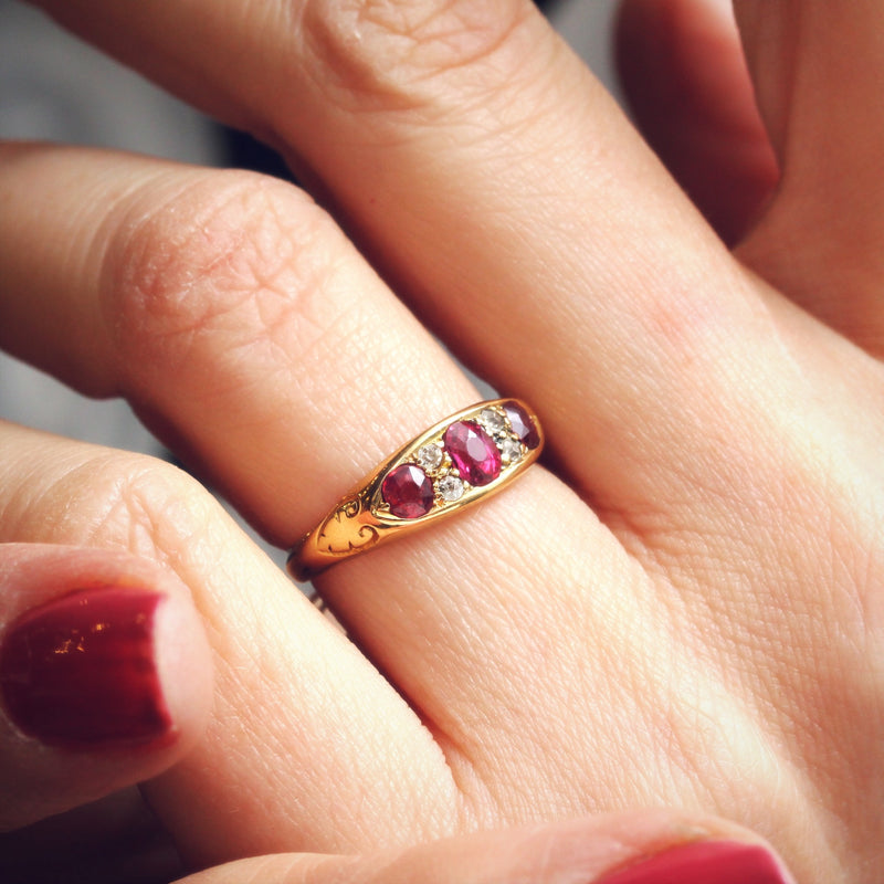 Date 1901 Ruby & Diamond Engagement Ring