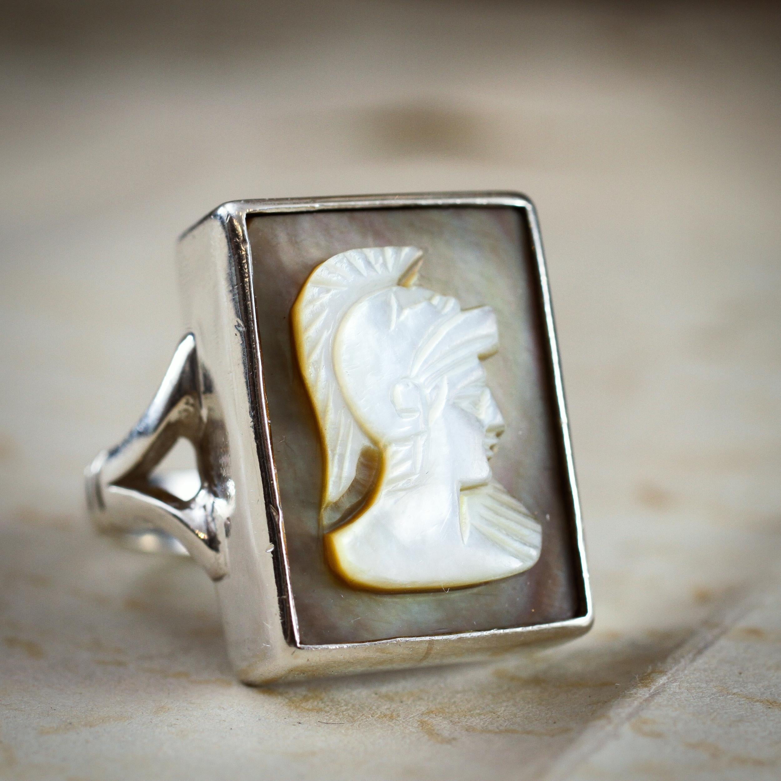 Roman soldier cameo ring deals