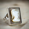 Statement Hand Carved Centurion Shell Cameo Ring