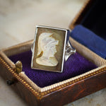 Statement Hand Carved Centurion Shell Cameo Ring