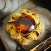 Pristine Victorian Gold Work Citrine Earrings & Brooch