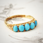 Antique Turquoise Half Hoop Ring