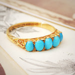 Date 1904 Finest Turquoise Half Hoop Ring