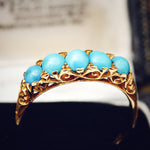 Antique Turquoise Half Hoop Ring