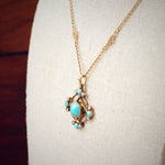 Antique Edwardian Turquoise & Diamond Pendant