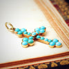 Antique Victorian Turquoise Cross Pendant
