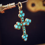 Fine Antique Victorian Turquoise Cross Pendant