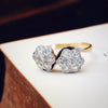 Vintage Double Daisy 'Toi et Moi' Diamond Ring