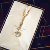 Edwardian Aquamarine & Diamond Lavaliere Necklace