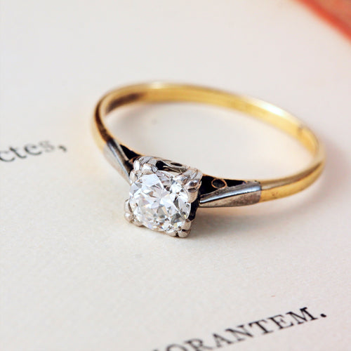 Vintage Hand Cut Diamond Engagement Ring