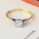 Vintage Hand Cut Diamond Engagement Ring