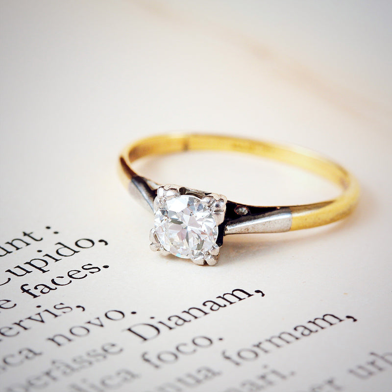 Vintage Hand Cut Diamond Engagement Ring