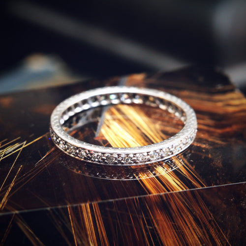 Vintage Slim Platinum & Diamond Eternity Ring