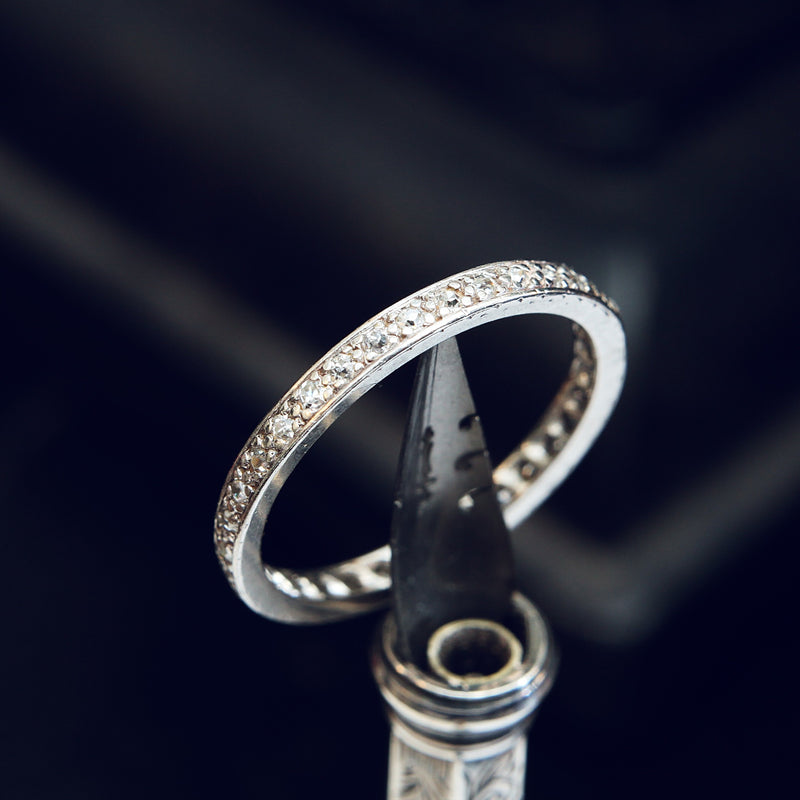 Darling Vintage Slim Q 8.25 Platinum Diamond Eternity Ring