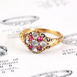 Scarce and Beautiful Ruby and Diamond Cluster Ring