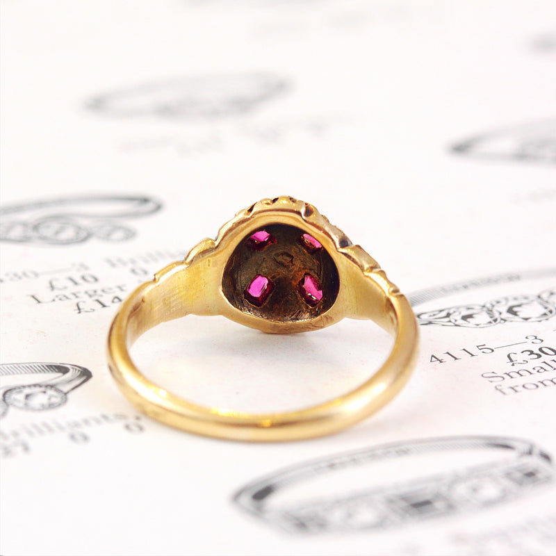 Scarce & Beautiful Ruby & Diamond Cluster Ring