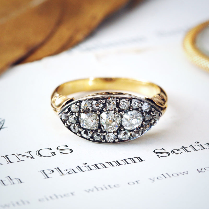 Handmade Antique Diamond Cluster Ring