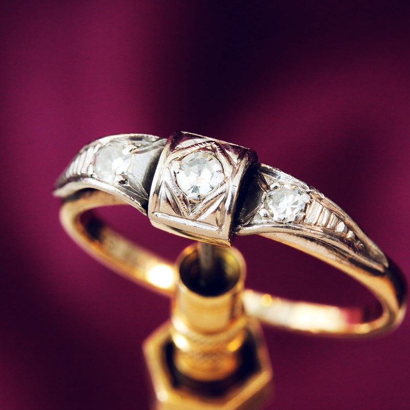 Art Deco Diamond 9ct Gold Ring