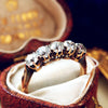 Rose Gold Old Cut Diamond 5 Stone Ring