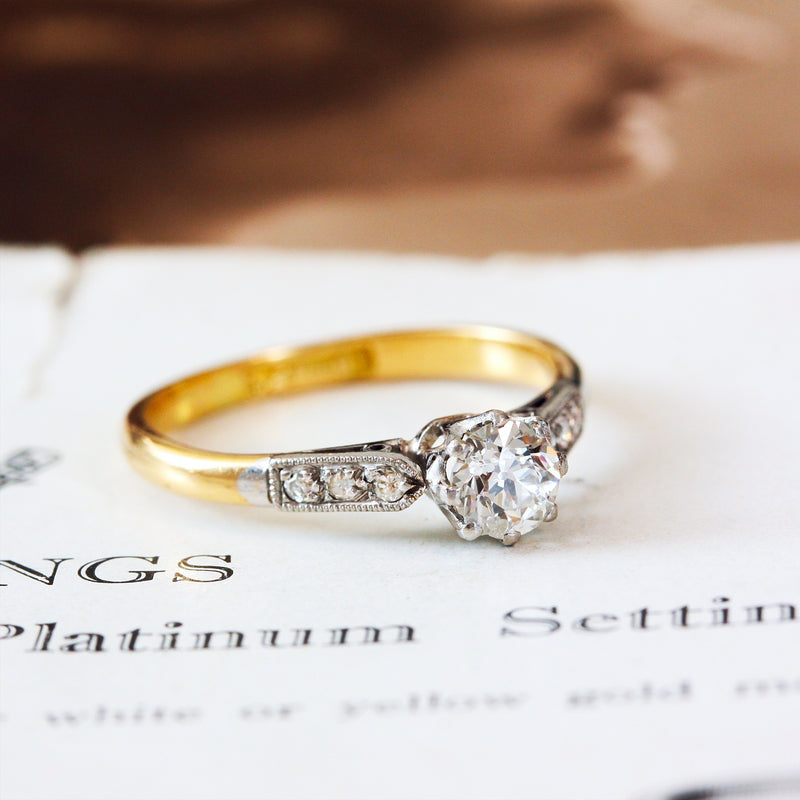 Art Deco 1.60 Carat Old European Cut Diamond Domed Ring – Erstwhile Jewelry