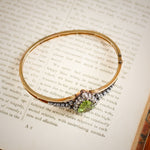 Grandiloquent Victorian Peridot & Diamond Convertible Bangle