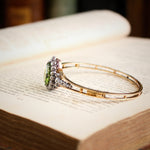 Grandiloquent Victorian Peridot & Diamond Convertible Bangle