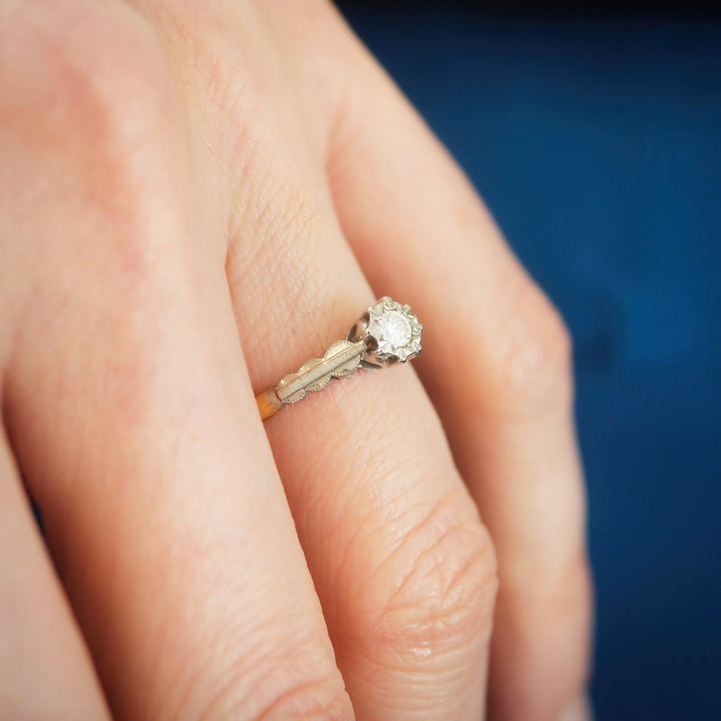 Pretty Vintage Diamond Solitaire Engagement Ring