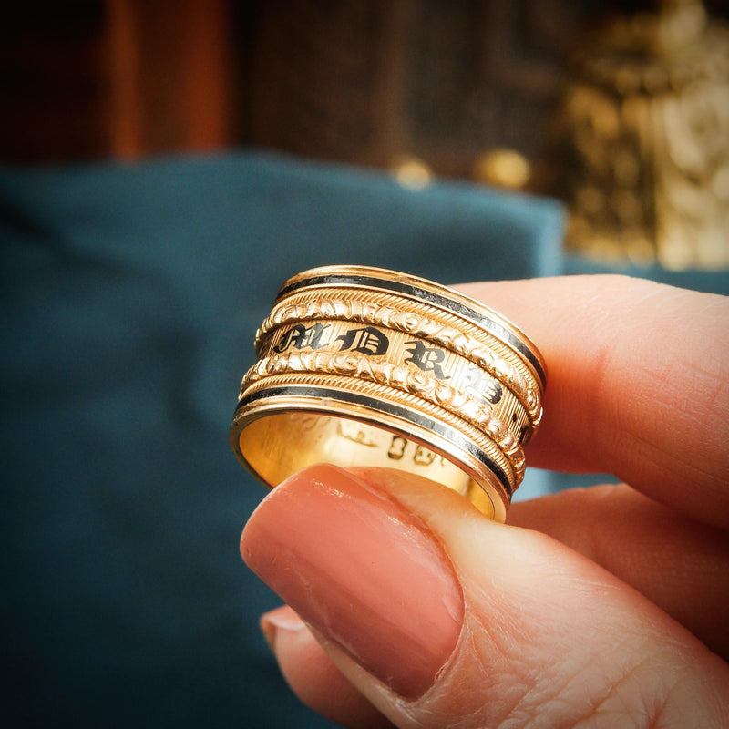 Adored Antique Georgian Date 1828 Mourning Ring