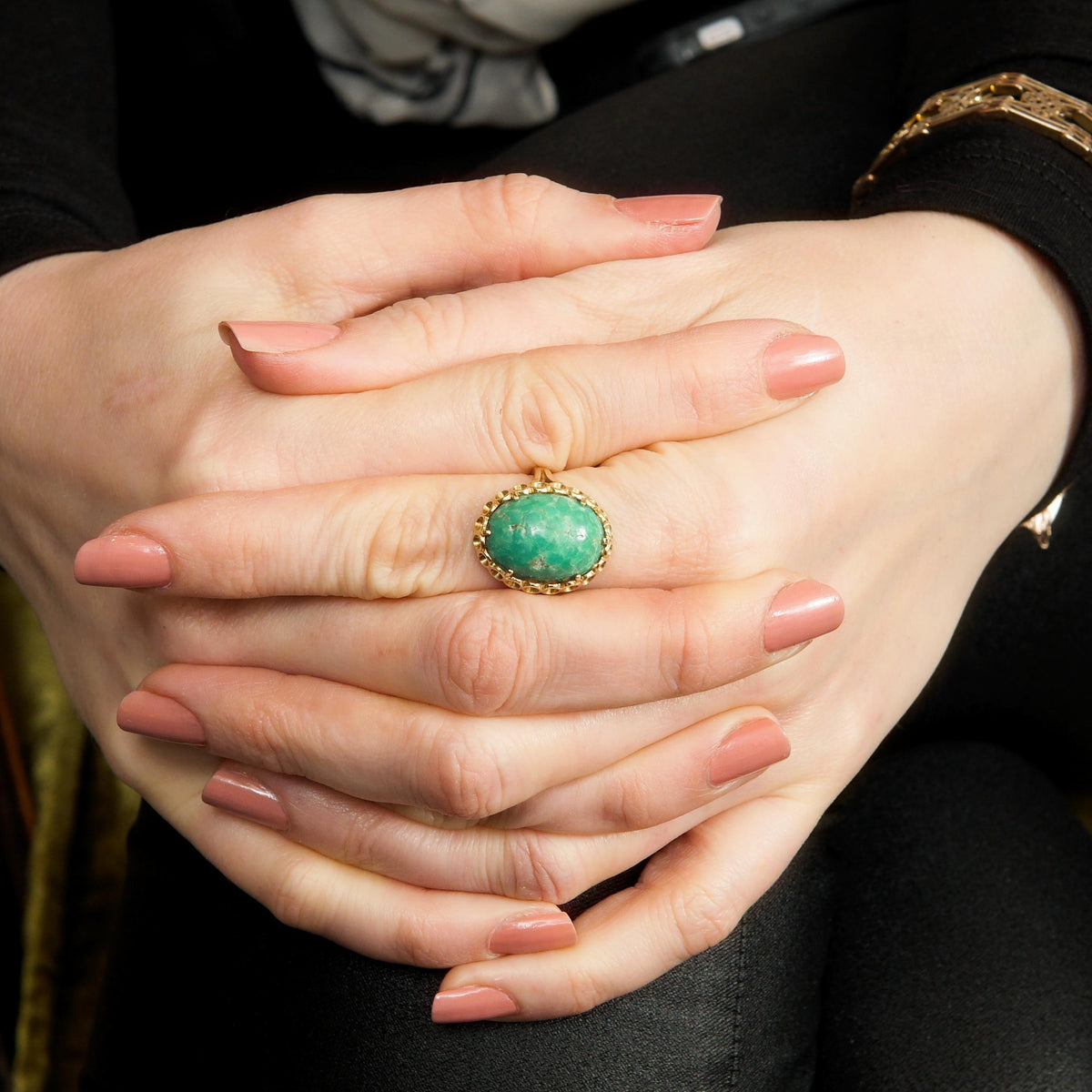 Vintage Modernist Italian Green Marble Dress Ring Fetheray Vintage Modernist Italian Green Marble Dress Ring Fetheray