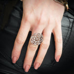 Flamboyant Vintage 1970's Silver Disc Dress Ring