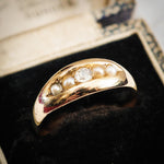 Victorian Date 1888 Pearl and Diamond Band Ring