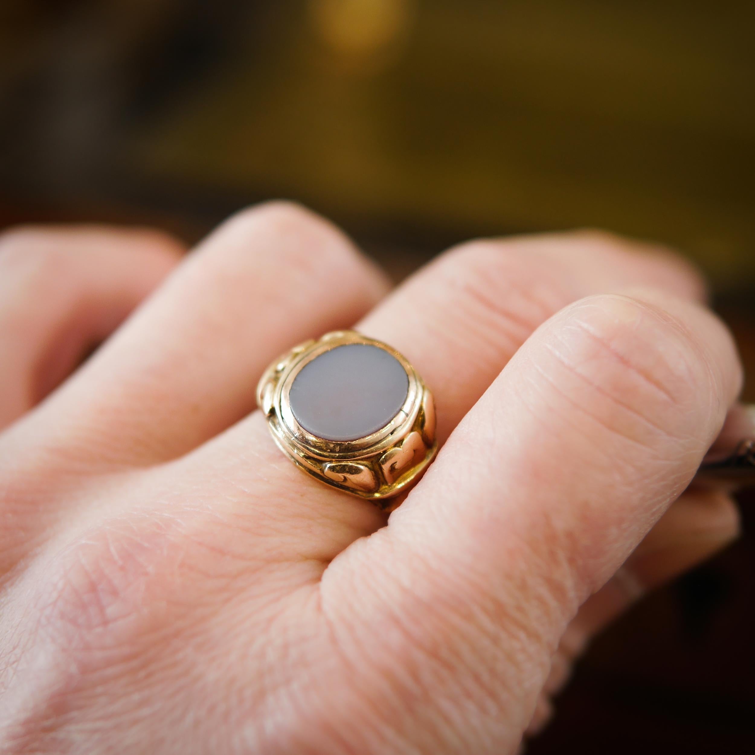 Impressive Date 1922 Gents 15ct Sardonyx Signet Ring – Fetheray