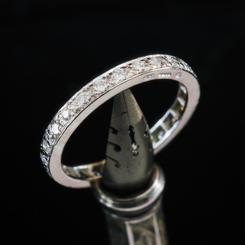 Vintage Size N/6.75 Diamond & White Gold Full Eternity Ring