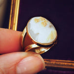 Antique Classical Bacchante Shell Cameo Ring