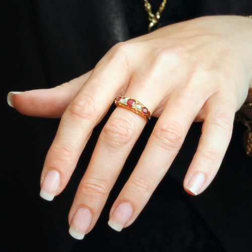 Grand Date 1906 Spinel & Rose Cut Diamond Ring