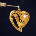 Antique Edwardian Floral Heart Pendant