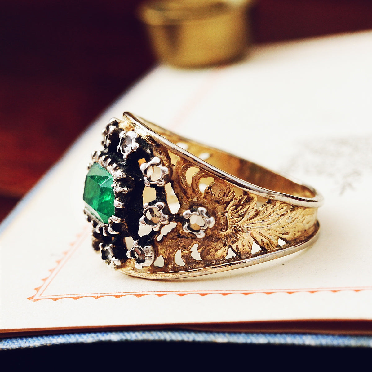 Georgian Style Paste & Rose Cut Diamond Band Ring