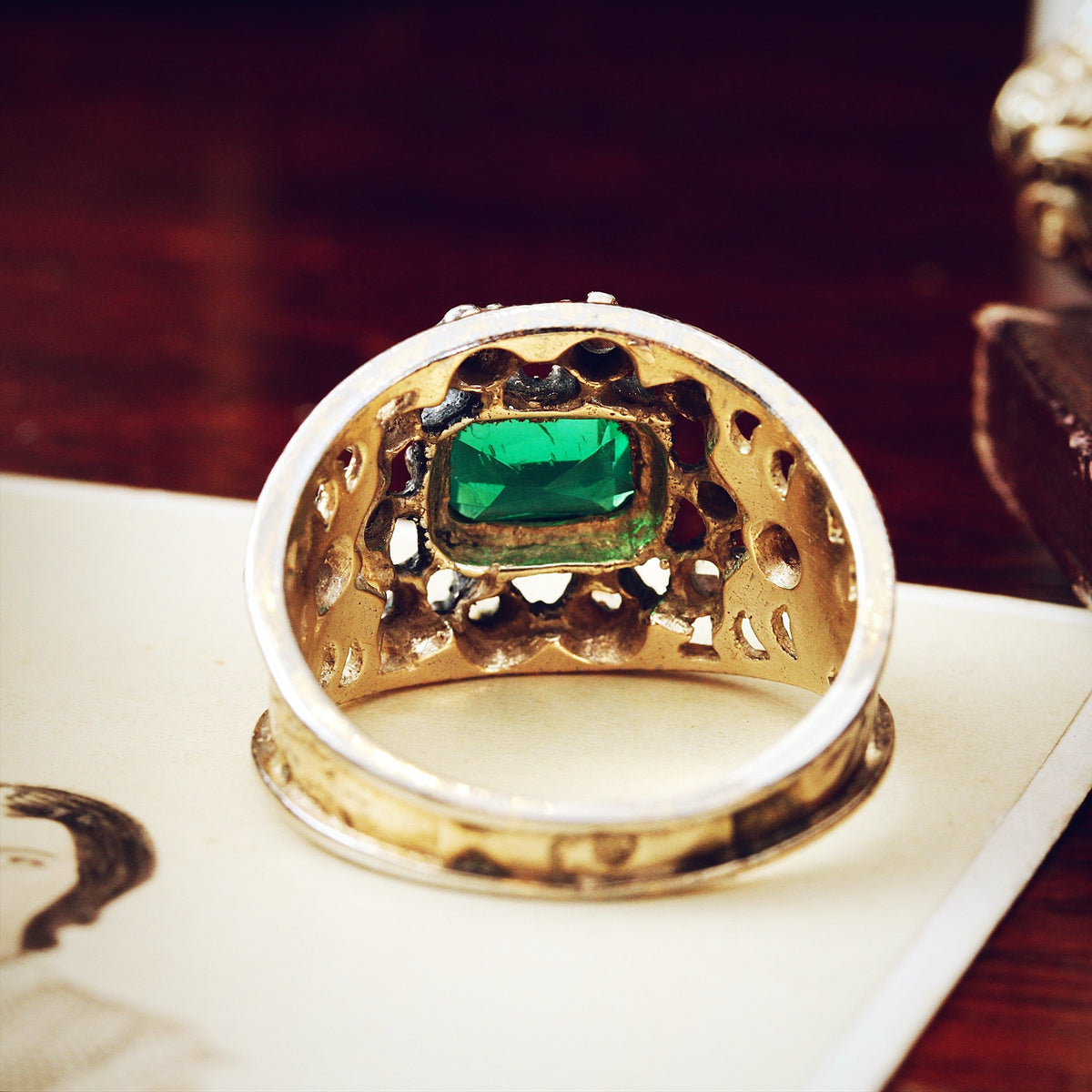 Georgian Style Paste & Rose Cut Diamond Band Ring