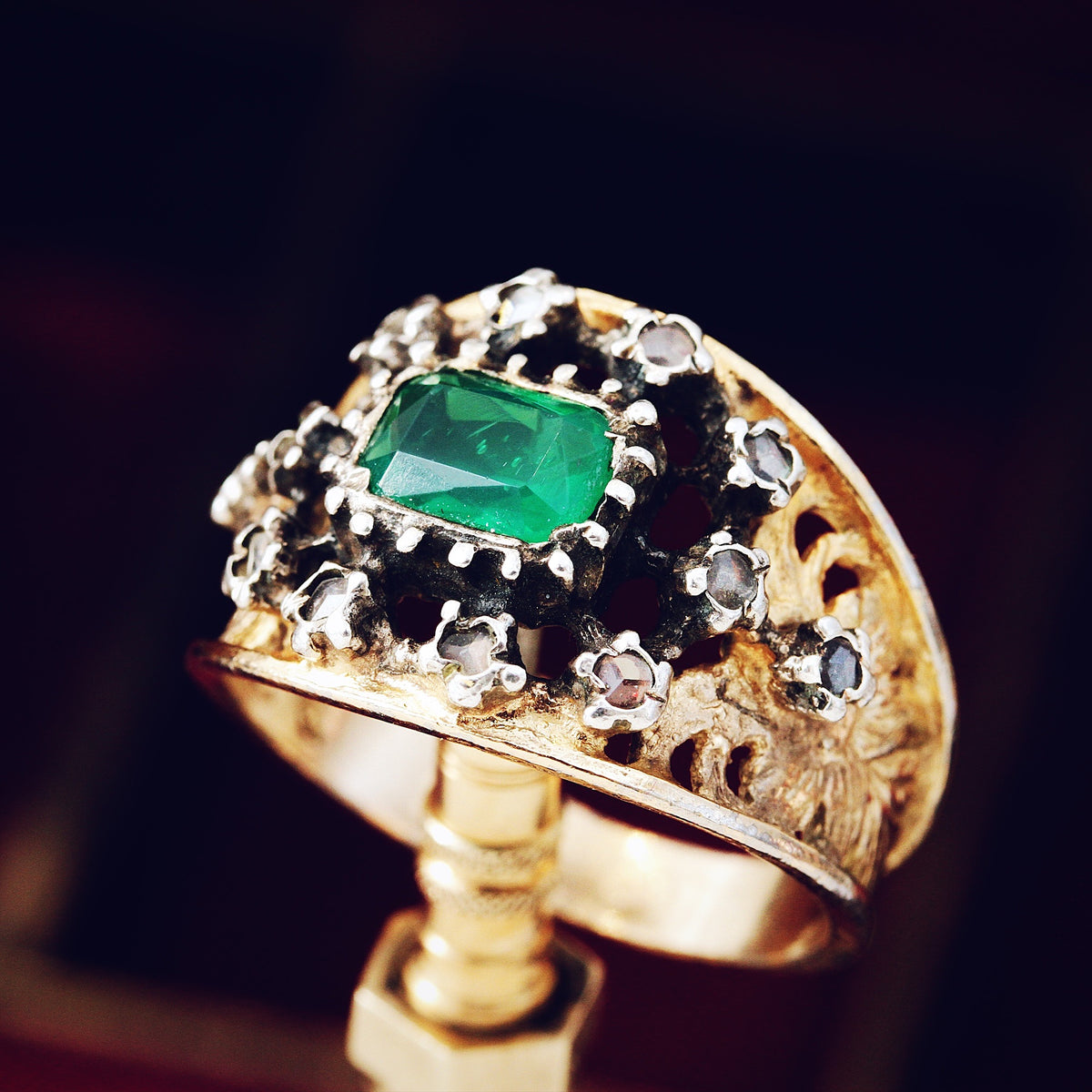 Georgian Style Paste & Rose Cut Diamond Band Ring