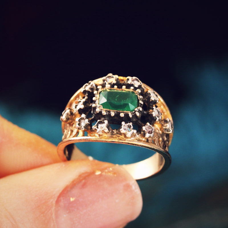 Georgian Style Paste & Rose Cut Diamond Band Ring