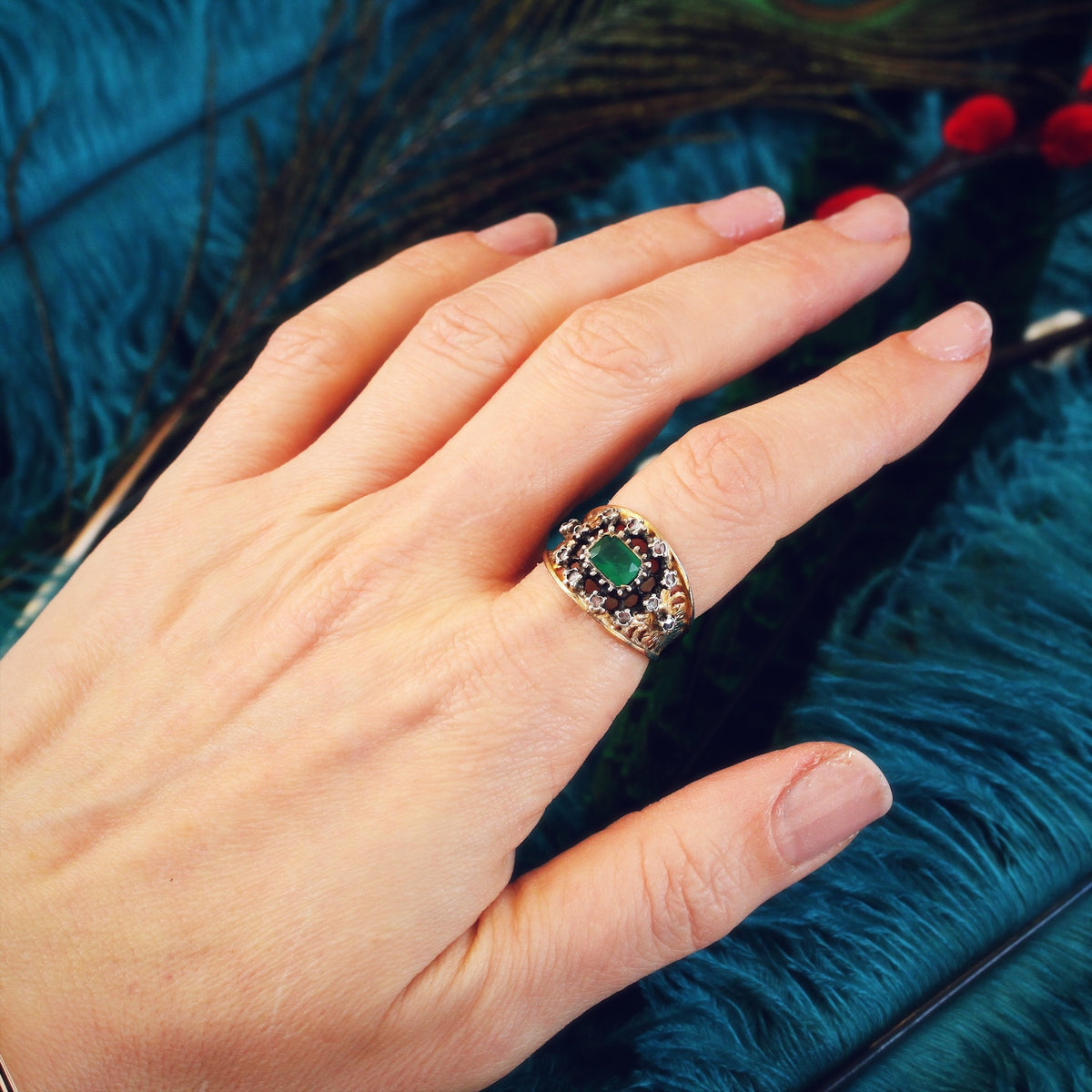 Georgian Style Paste & Rose Cut Diamond Band Ring