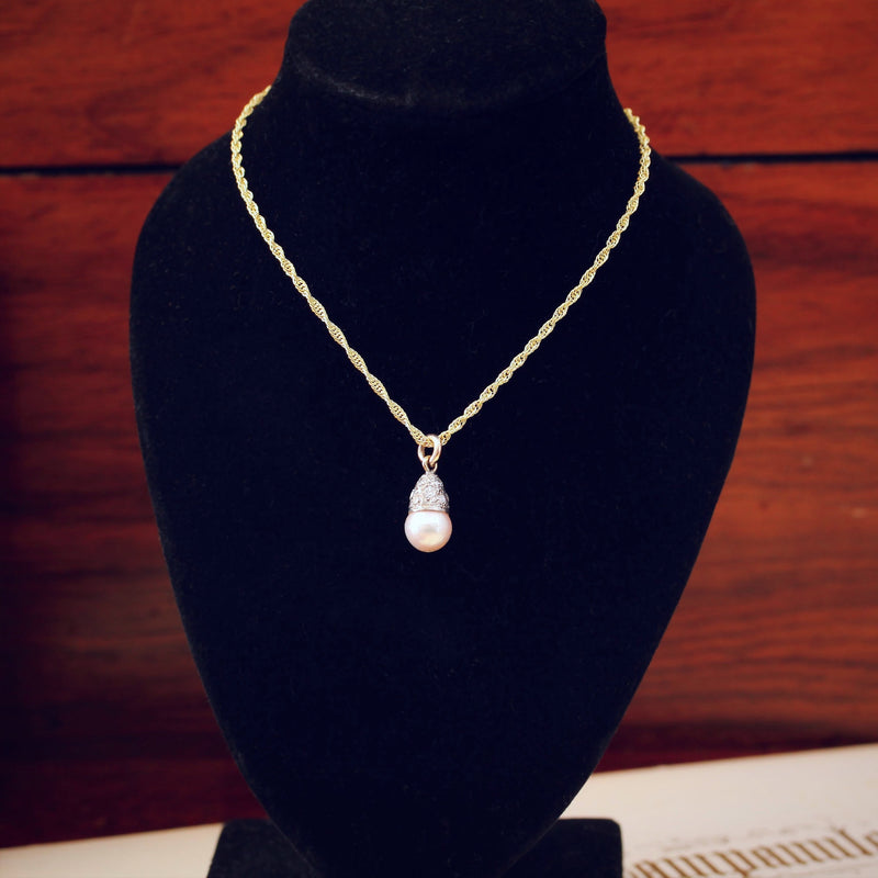 Vintage Pearl & Diamond Pendant