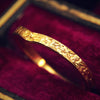 Hand Engraved 18ct Gold Curve Shape Wedding Band