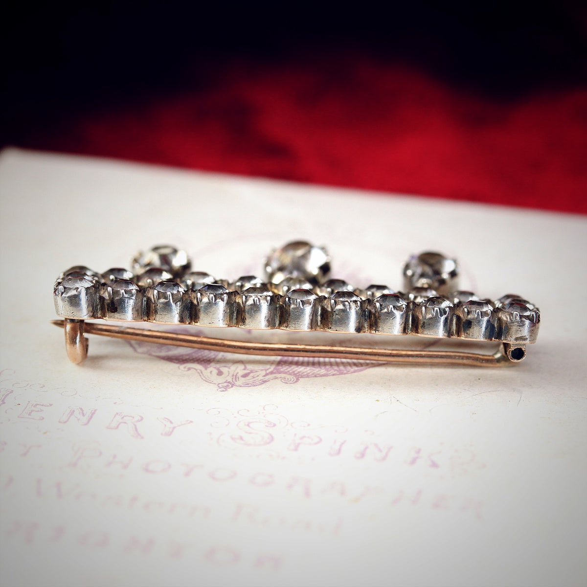 Original Georgian Black Dot Paste Lace Pin