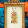 An Antique Diamond Initial A Pendant with Cross and Coronet