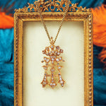 An Antique Diamond Initial A Pendant with Cross and Coronet