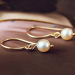 Cute! Cultured Saltwater Pearl Drop Earrings