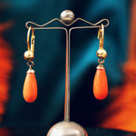 Vintage Peach Coral Drop Earrings